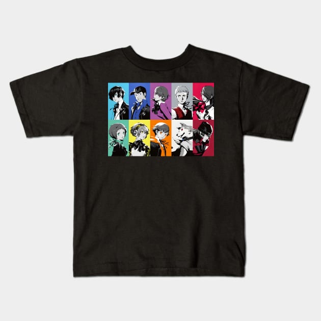 P3R Characters Kids T-Shirt by LOVE ME PODCAST